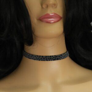 Gray Leopard Choker Adjustable Length Trendy Chokers (#25b)